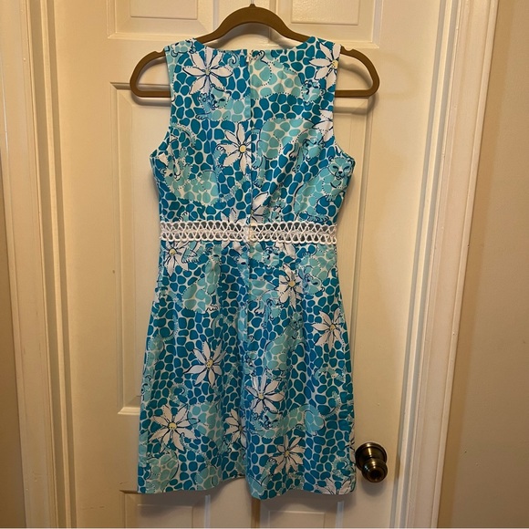 Lilly Pulitzer Vintage Blue Leopard Cutout Dress Size 4 - Picture 2 of 5